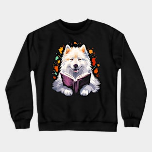 Samoyed Reads Book Crewneck Sweatshirt